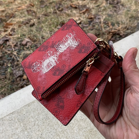 Authentic Coach leather Lanyard & card case/ID set
